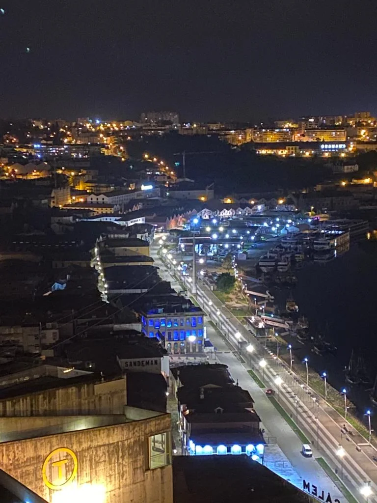 Gaia riverfront and port wine lodges beside the Douro.