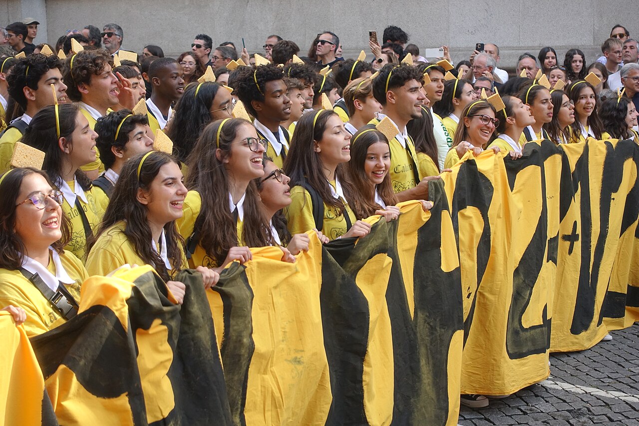 Students during the Cortejo Academico da Queima das Fitas do Porto.